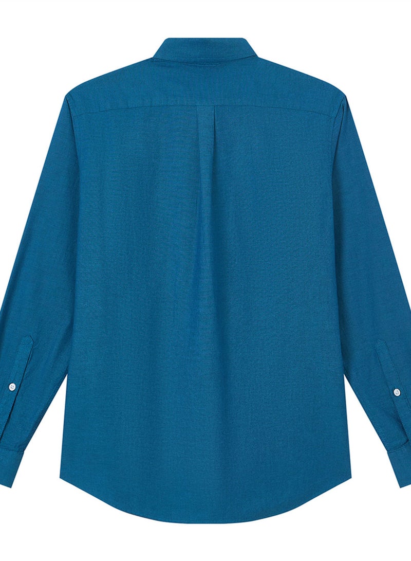 GIORDANO Men’s Cotton Slim Oxford Shirt with Embroidery - Image 4